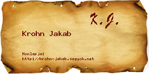 Krohn Jakab névjegykártya